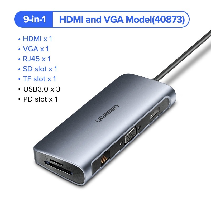 9-in-1 HDMI and VGA