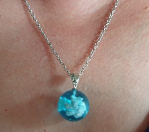 Blue Sky Cloud Resin Necklace photo review