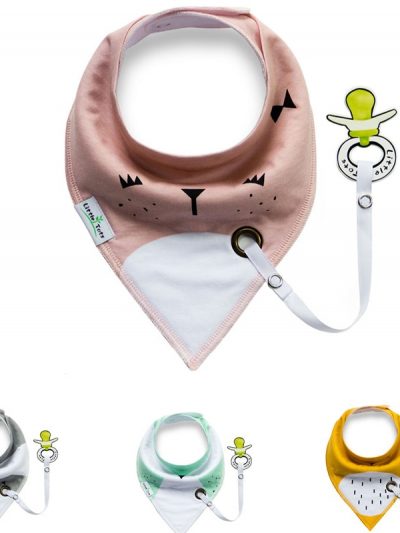 Cotton Baby Bibs with Pacifier Holder